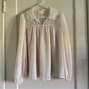 Allie Rose, Cream Blouse, Size Medium